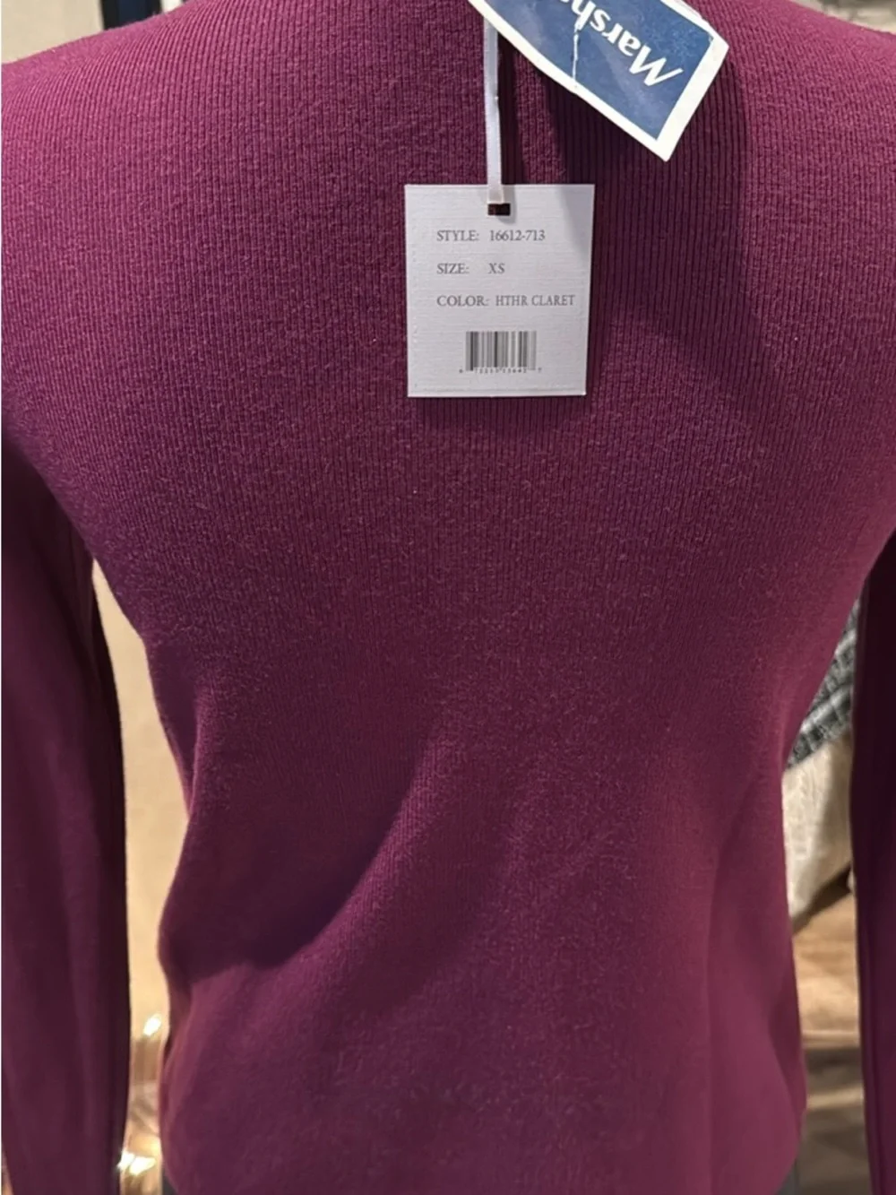 Beaded Crewneck Sweater in Plum - Women’s Long Sleeve - Picture 3 of 3